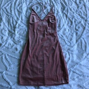 Light pink cross back velvet hello molly dress